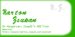 marton zsupan business card